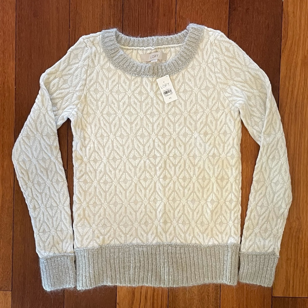 Loft snowflake wool blend sweater NWT